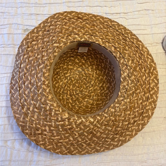Scala Straw Sun Hat with Beige Flower Accent - Picture 5 of 5
